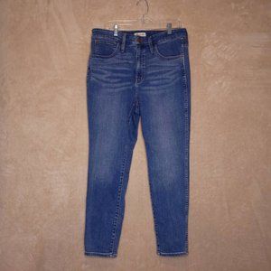Madewell Womens 10" Roadtripper Slim Skinny Jeans Blue Whiskered Plus 16W New